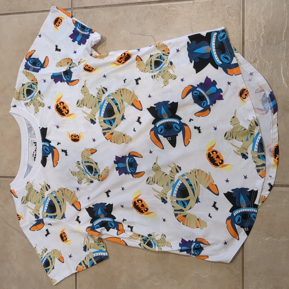 Disney Lilo & Stitch Short Sleeve Spooky Halloween Shirt Size XL